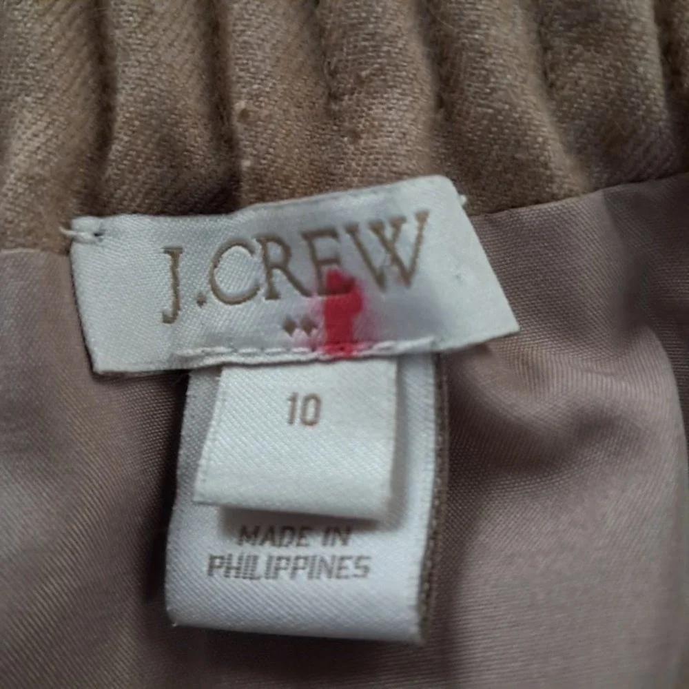 J. CREW 10 Beige Wool Blend Sidewalk Skirt‎ Mini A-Line Paperbag Waist Pockets